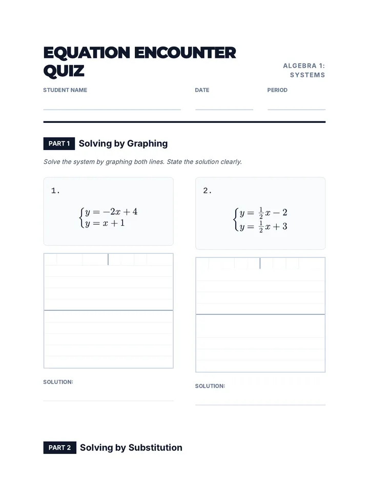 Equation Encounter Quiz