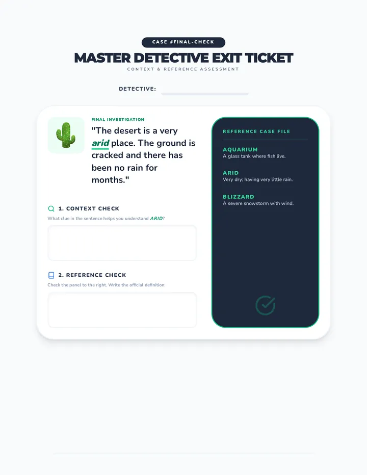 Daily Check Exit Ticket