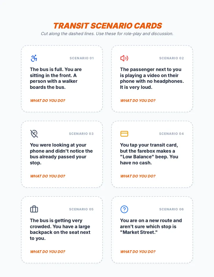 Transit Scenario Cards