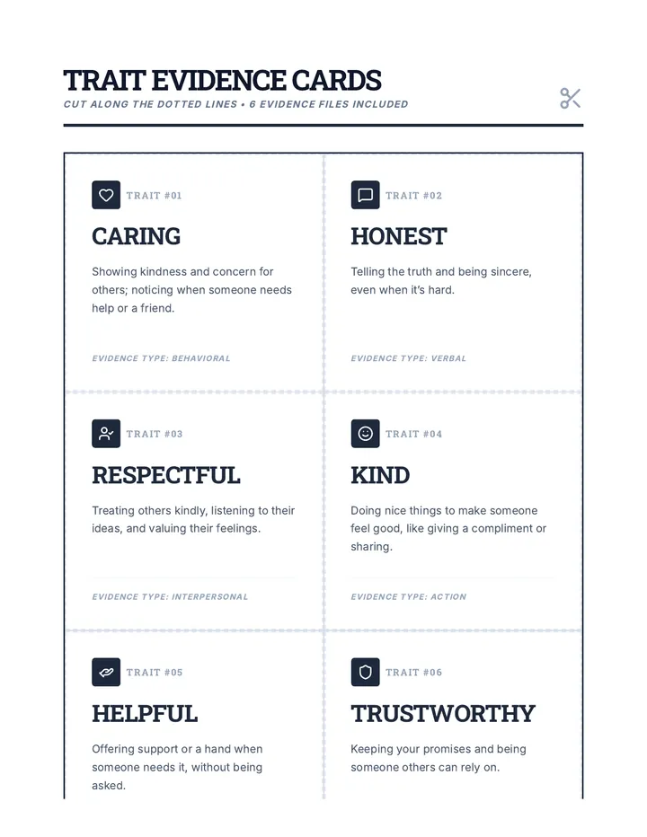 Friendship Trait Cards