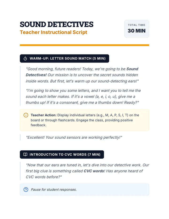 Sound Detectives Script