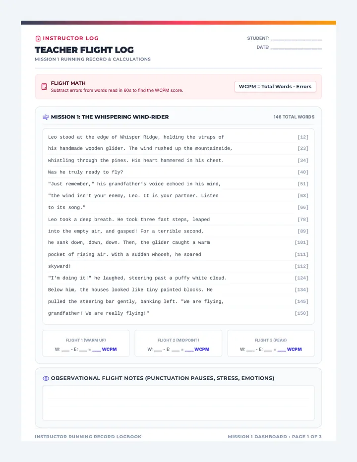 Teacher Flight Log