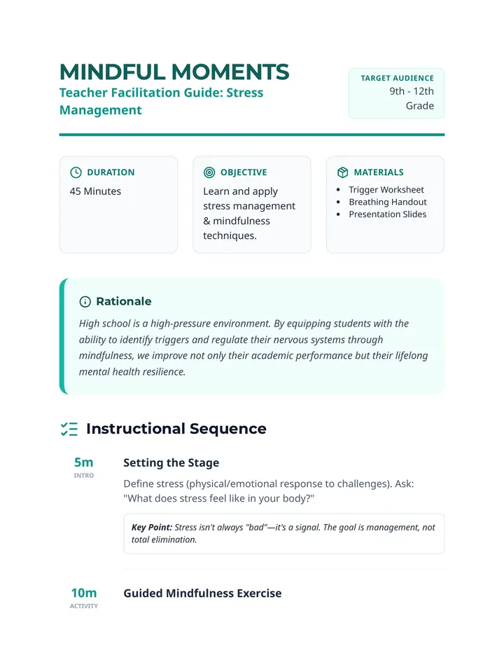Stress Management Facilitation Guide