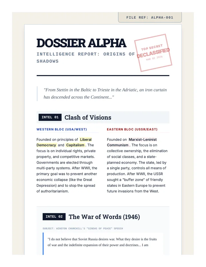 Dossier Alpha Readings