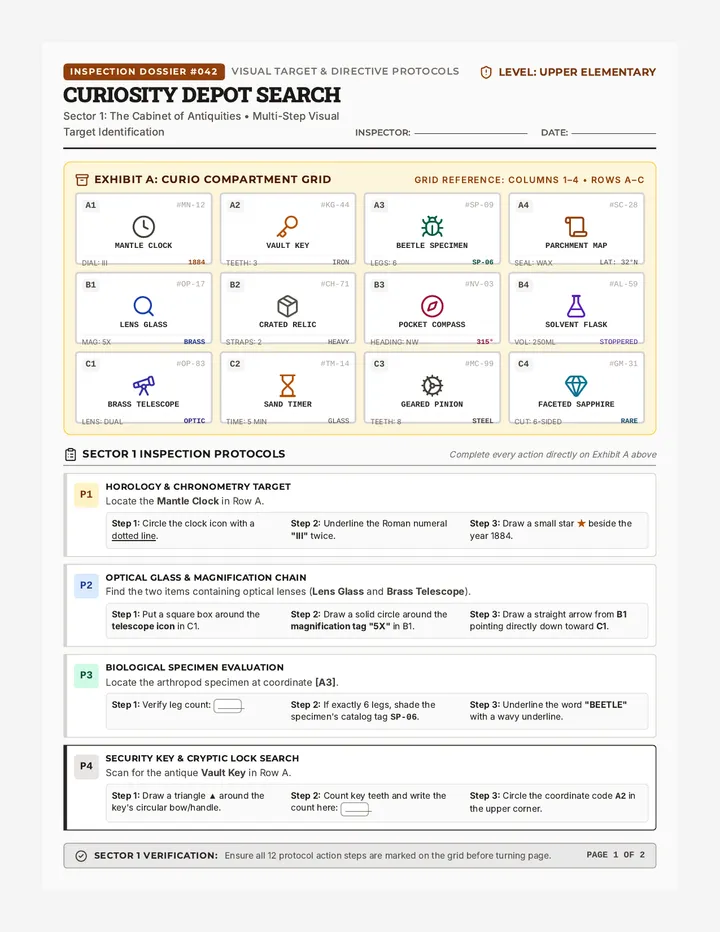 Curiosity Depot Search Worksheet