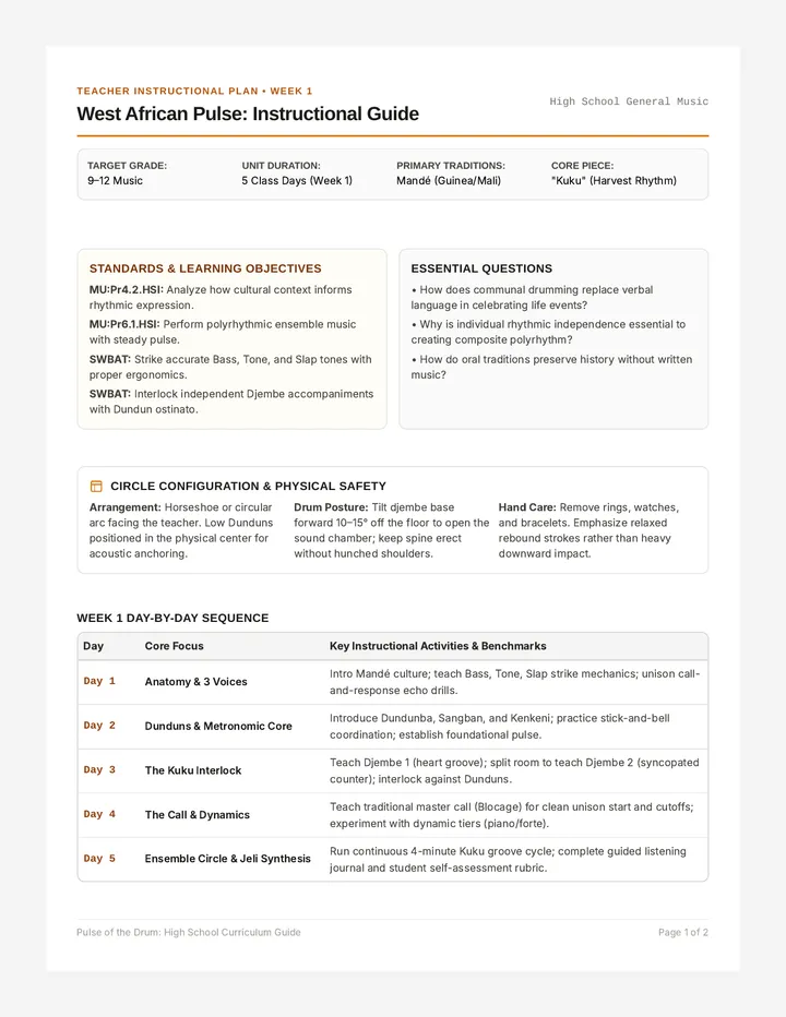 West African Lesson Guide