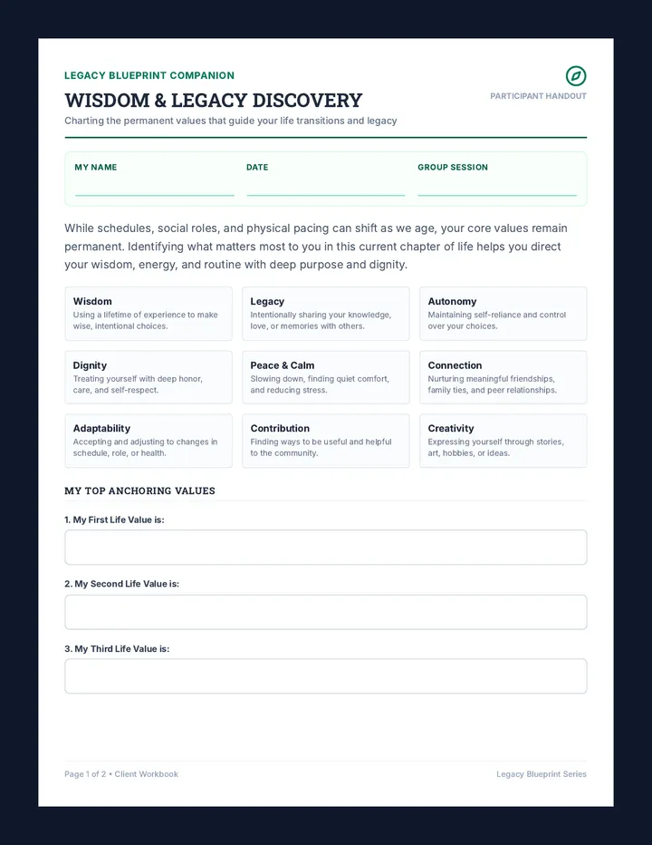 Legacy Blueprint Client Worksheet