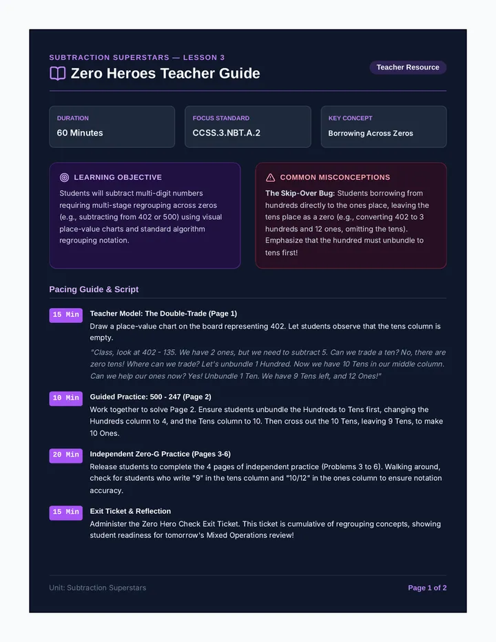 Zero Heroes Teacher Guide
