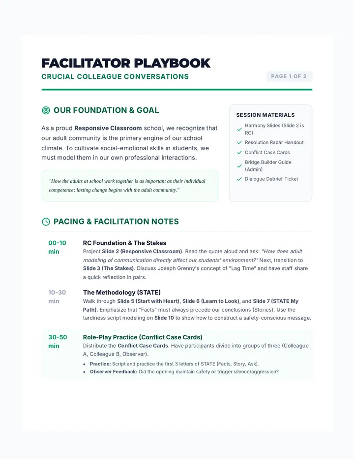 Facilitator Playbook Guide