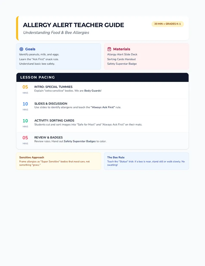 Allergy Alert Teacher Guide