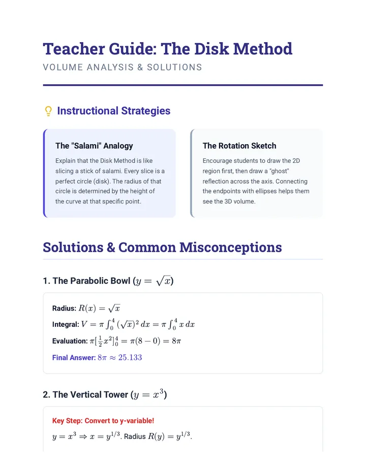 Disk Method Teacher Guide