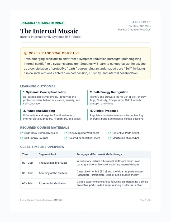 Internal Mosaic Lesson Plan