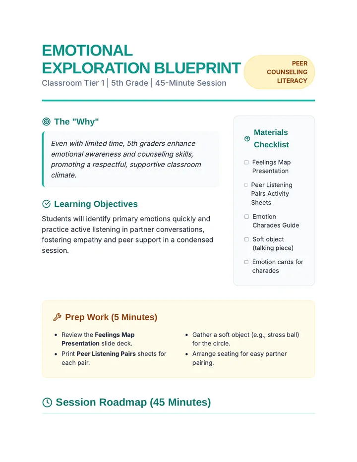 Emotional Exploration Blueprint Lesson Plan