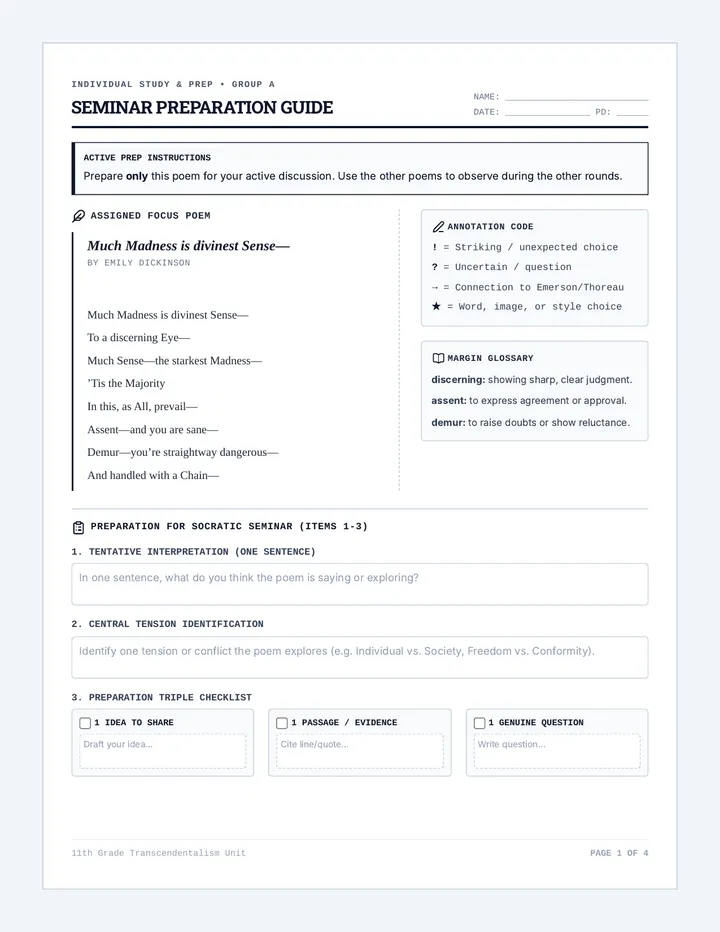 Dickinson Group Packet