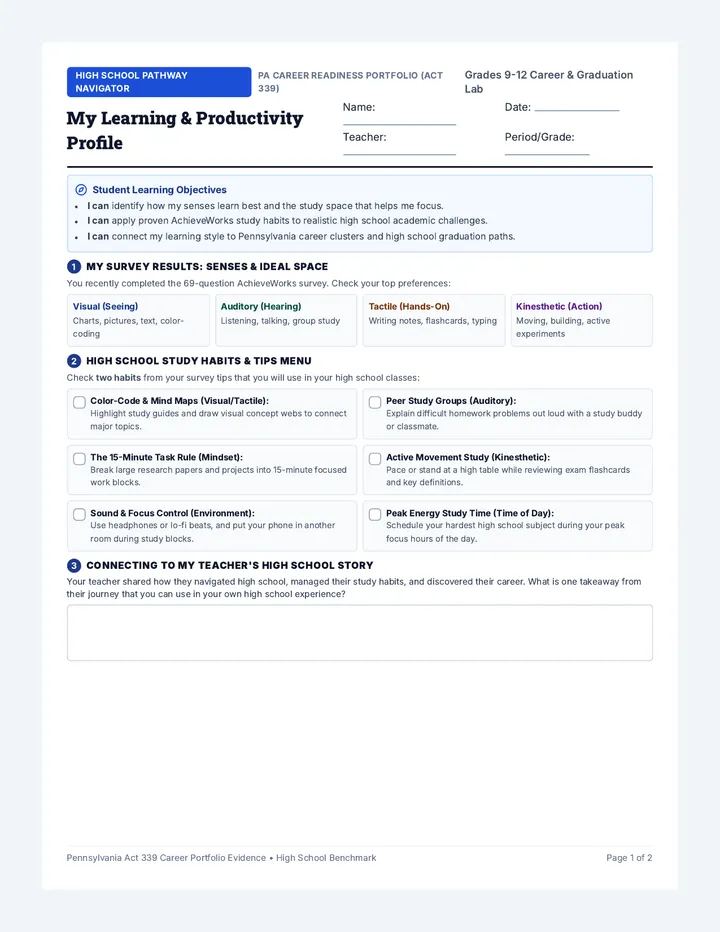Pathway Navigator Student Worksheet