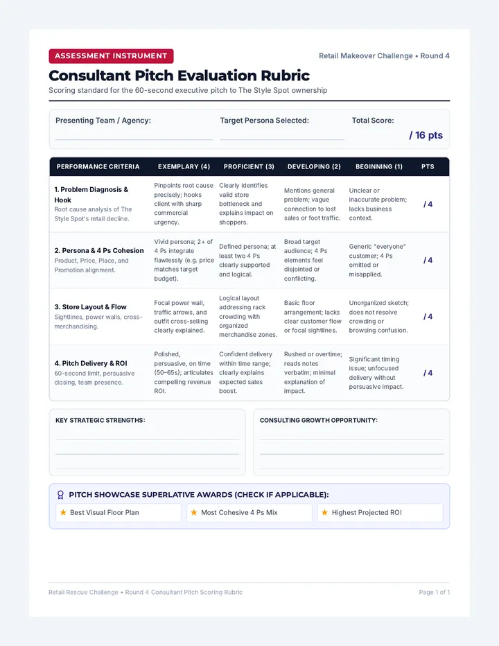 Consultant Pitch Rubric