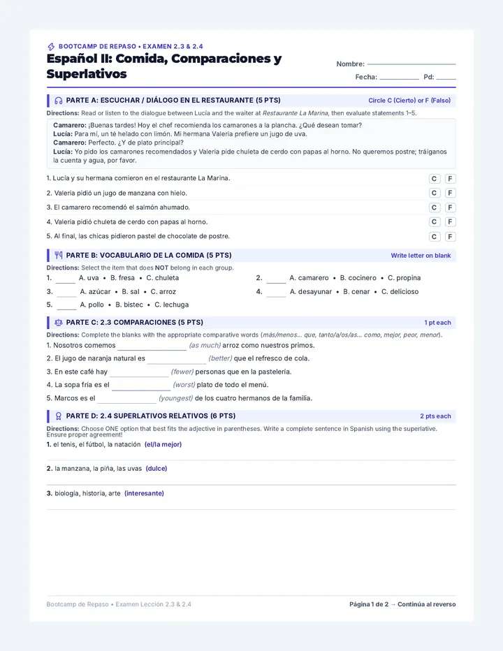 Bootcamp Repaso Study Guide