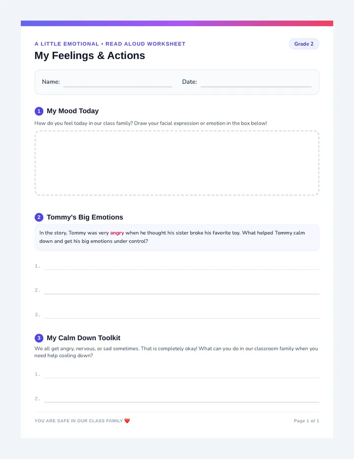Emotional Growth Worksheet