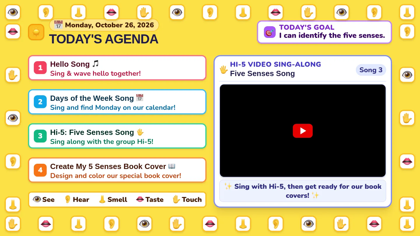Weekly Senses Agenda Slides