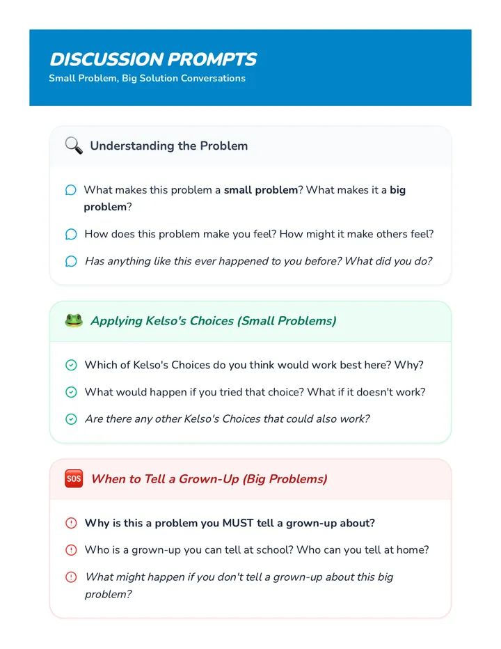 Problem Solving Discussion Prompts Activity