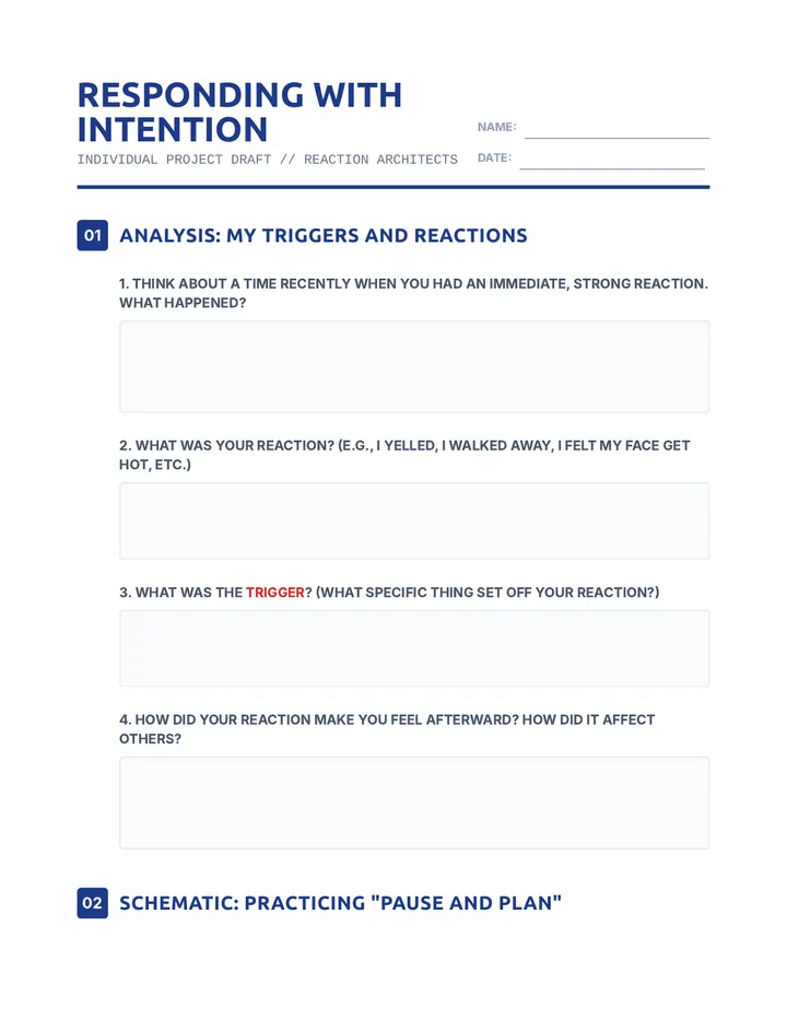 Responding with Intention Worksheet
