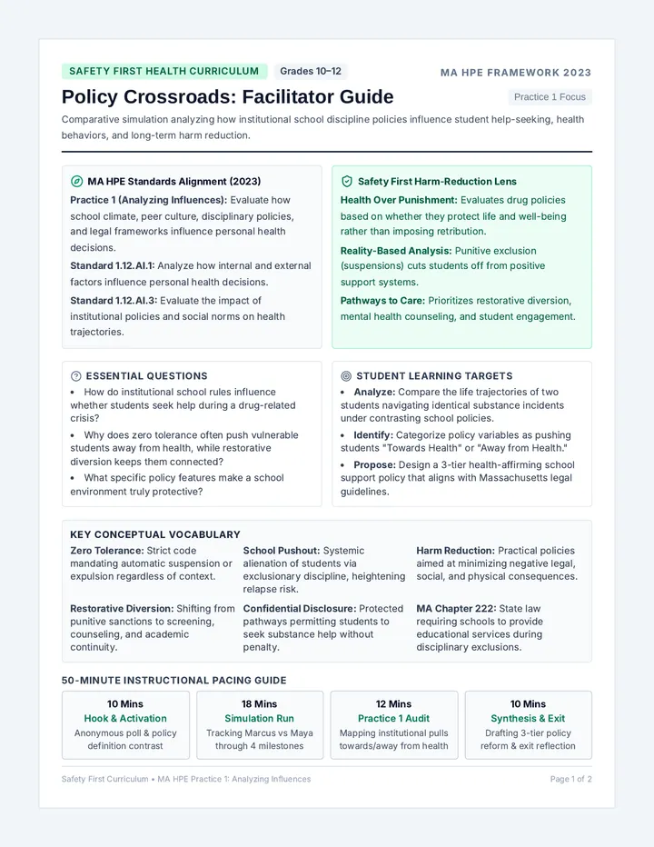 Policy Crossroads Facilitator Guide