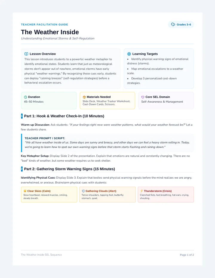 Storm Warning Lesson Plan
