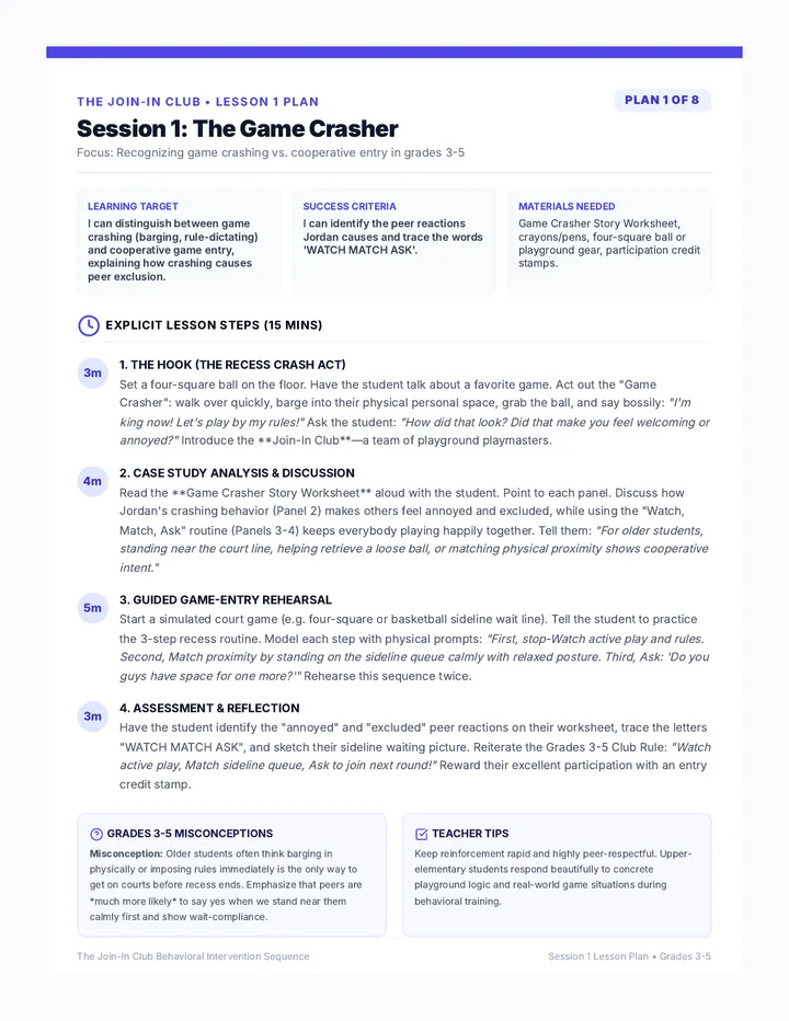 Game Crasher Lesson Plan