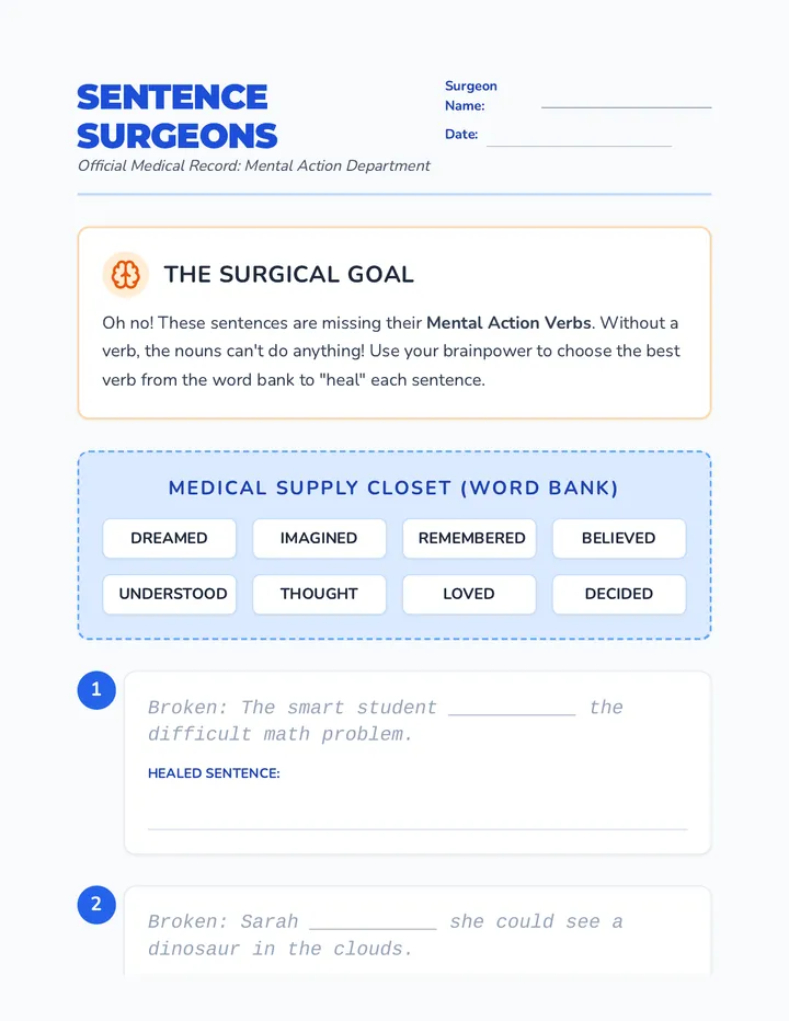 Sentence Surgeons Worksheet