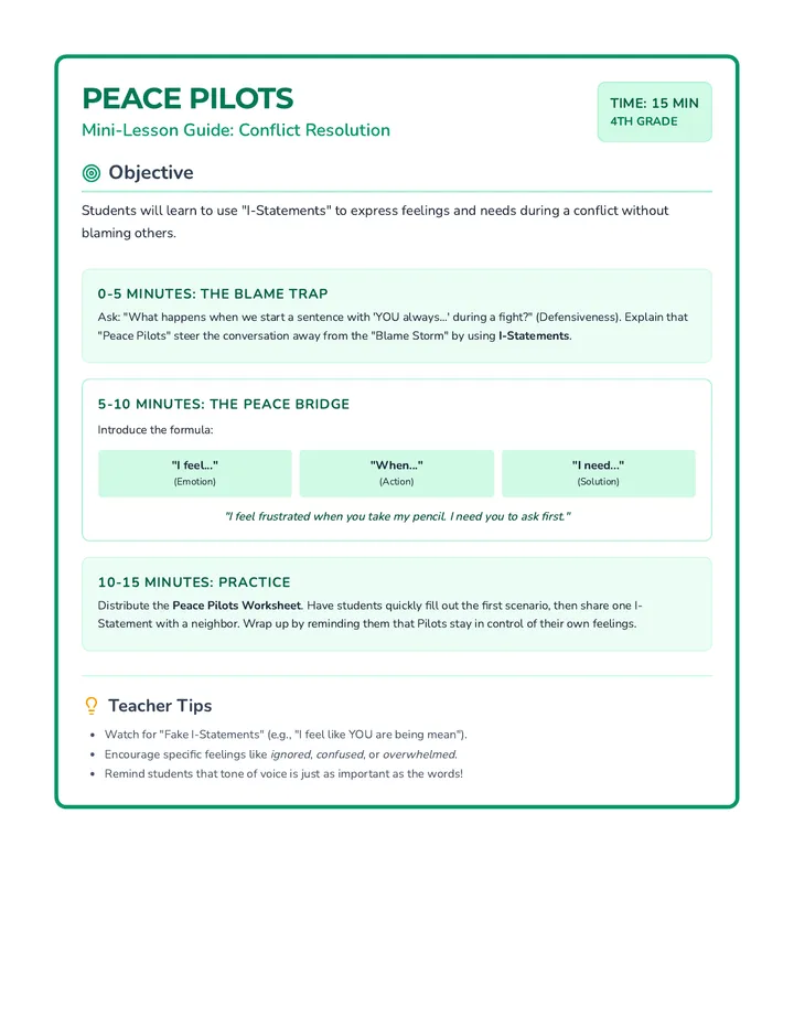 Peace Pilots Teacher Guide