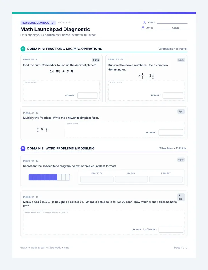 Math Baseline Diagnostic