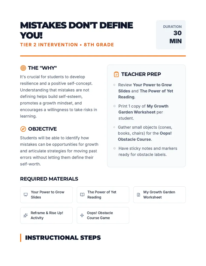 Mistakes Lesson Plan
