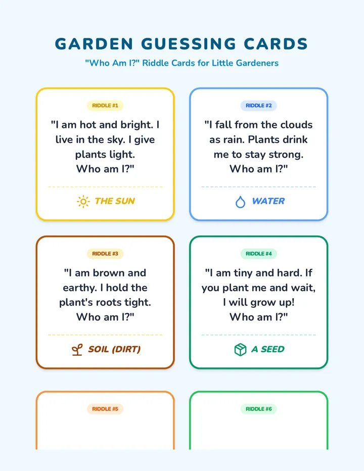 Garden Guessing Cards