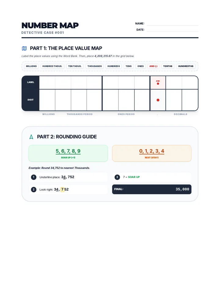 Number Map Worksheet