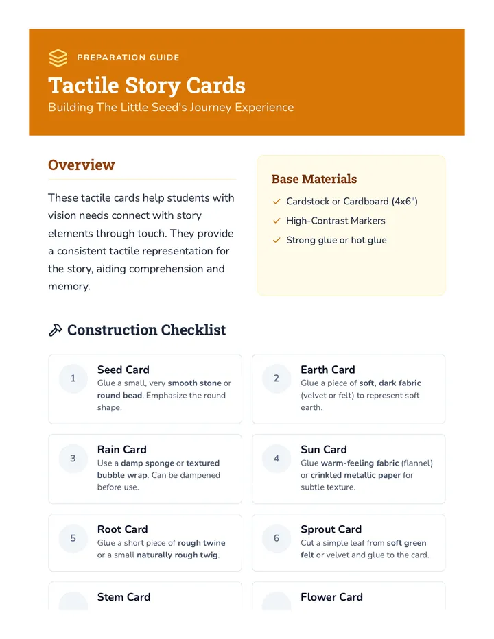 Tactile Story Cards Guide