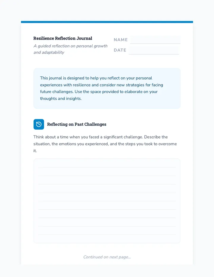 Resilience Reflection Journal