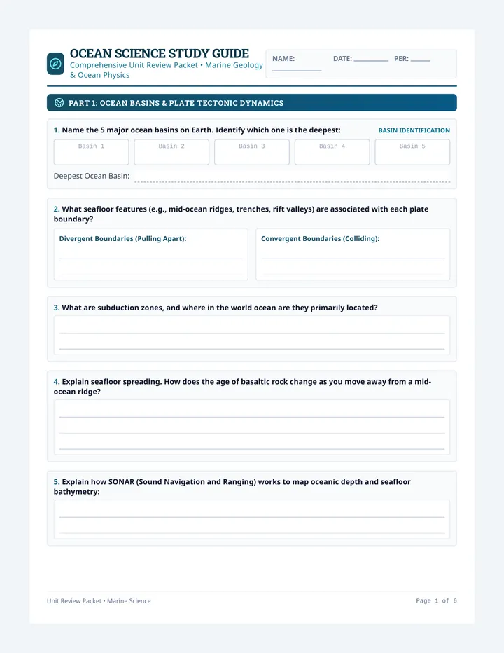Ocean Realm Study Guide