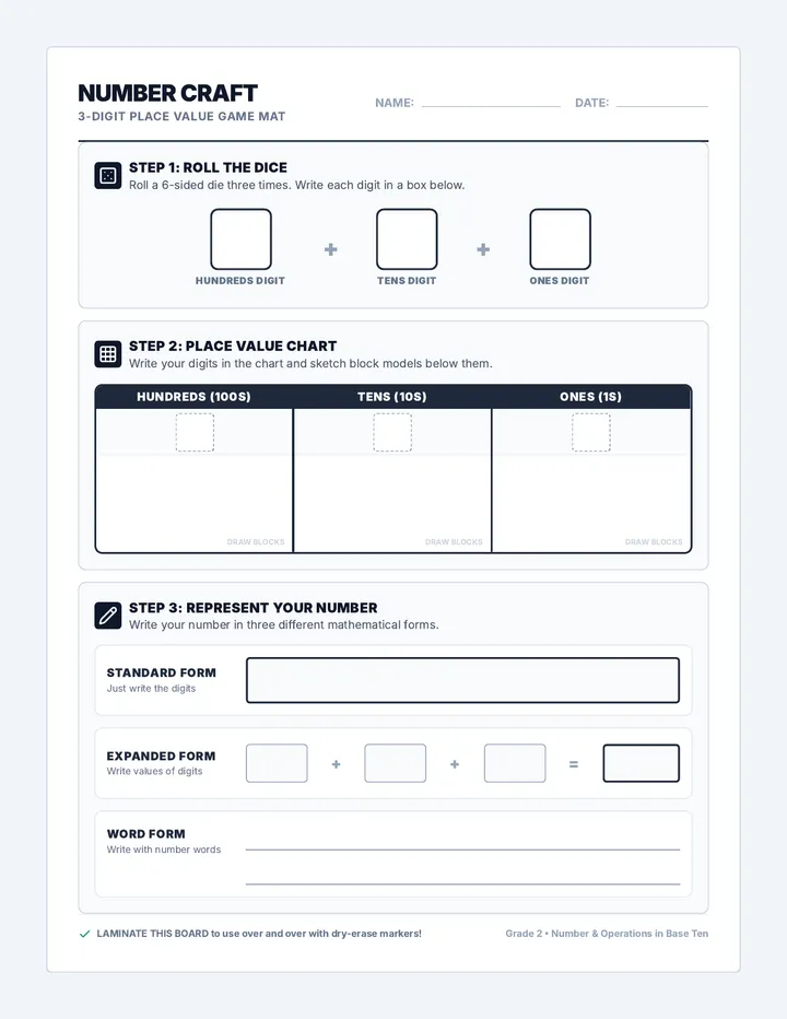 Number Craft Mat page 1
