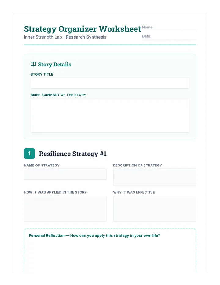 Strategy Organizer Worksheet