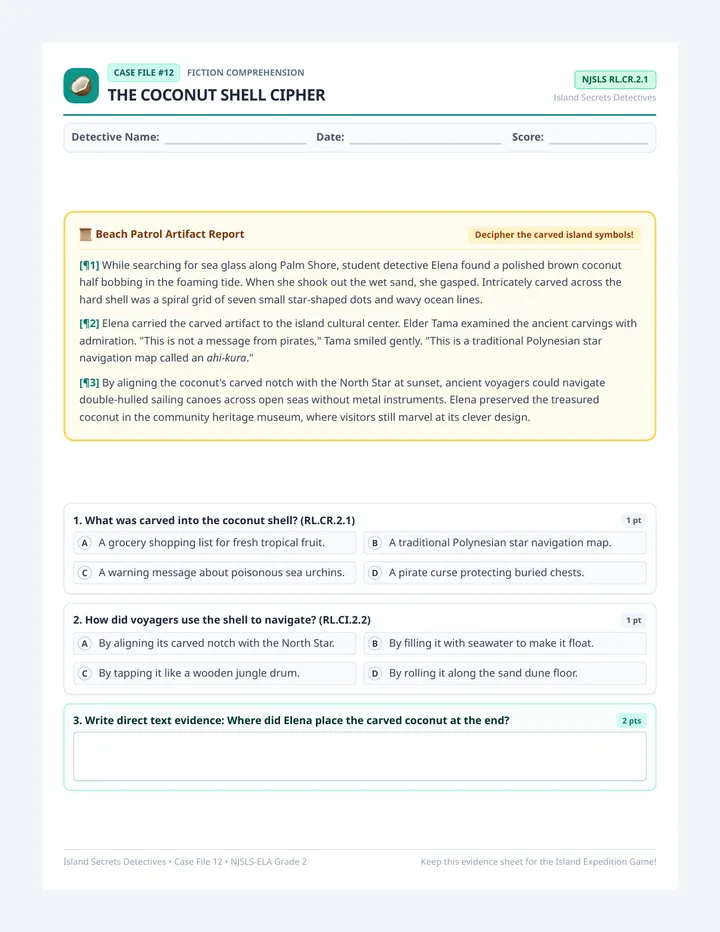 Coconut Shell Code Story Sheet