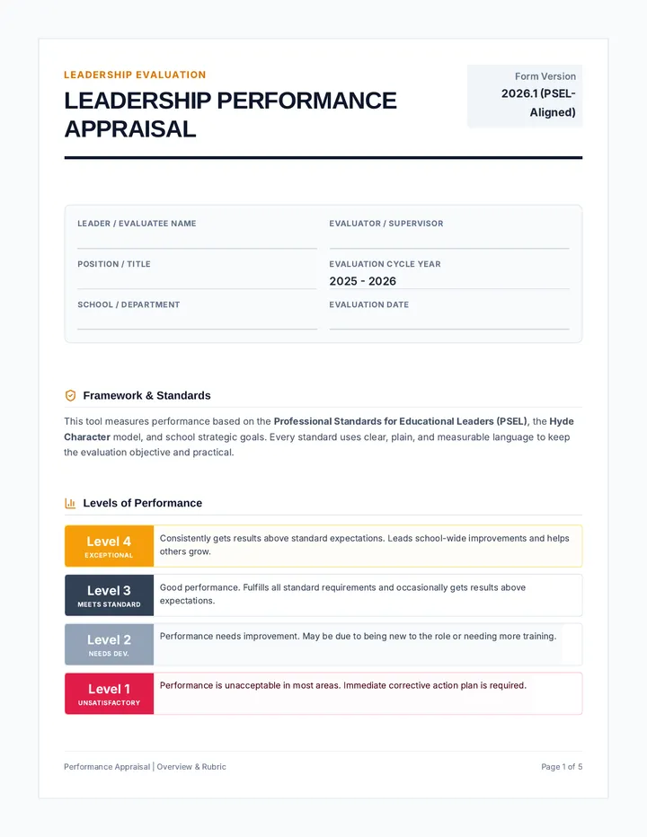 Leadership Appraisal Form