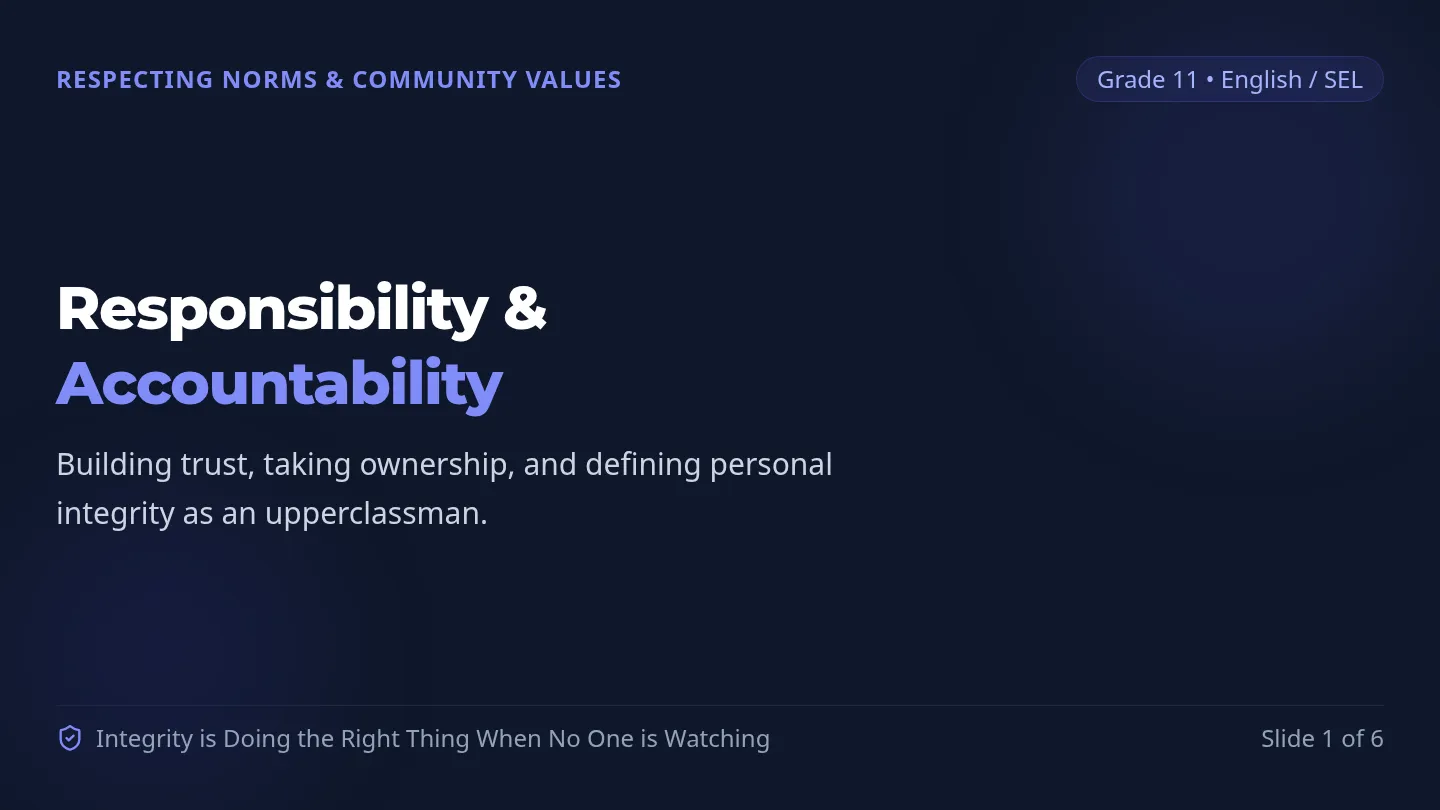Responsibility and Accountability Slides