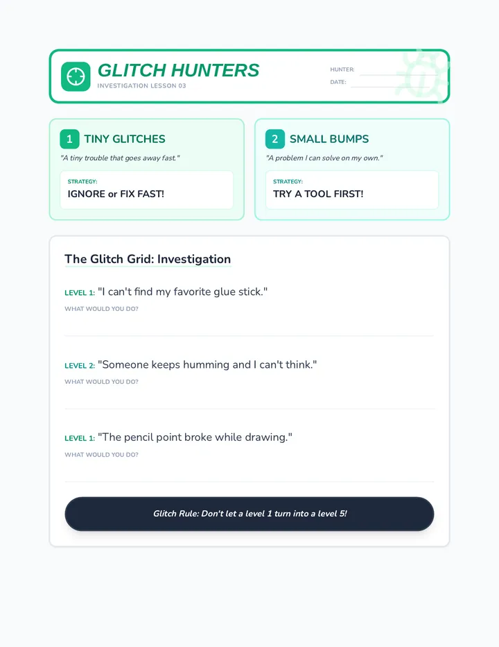 Glitch Hunters Worksheet