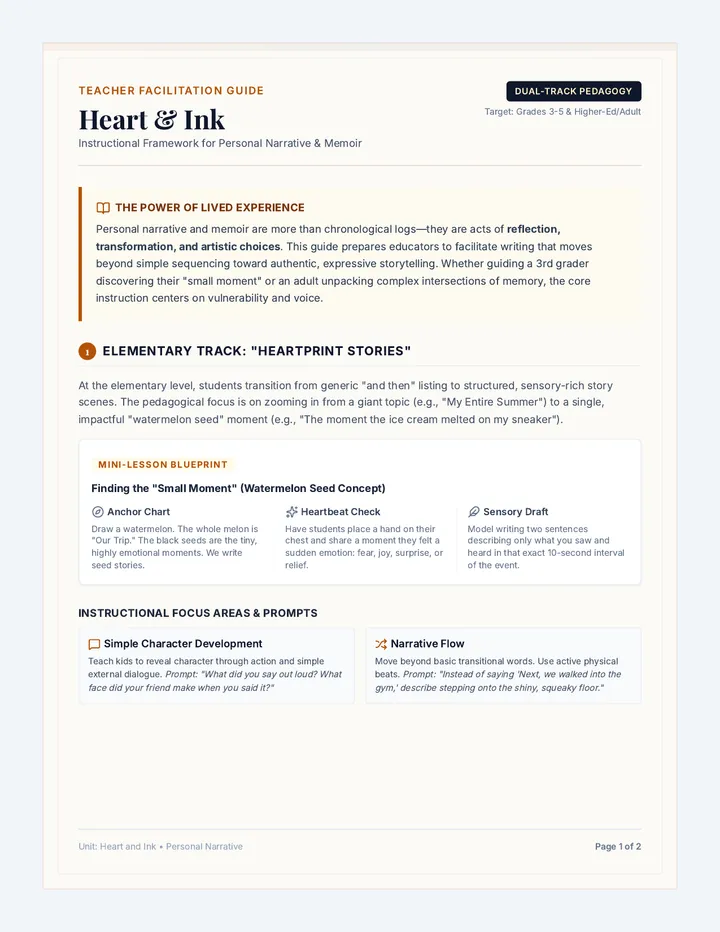 Heart and Ink Teacher Guide