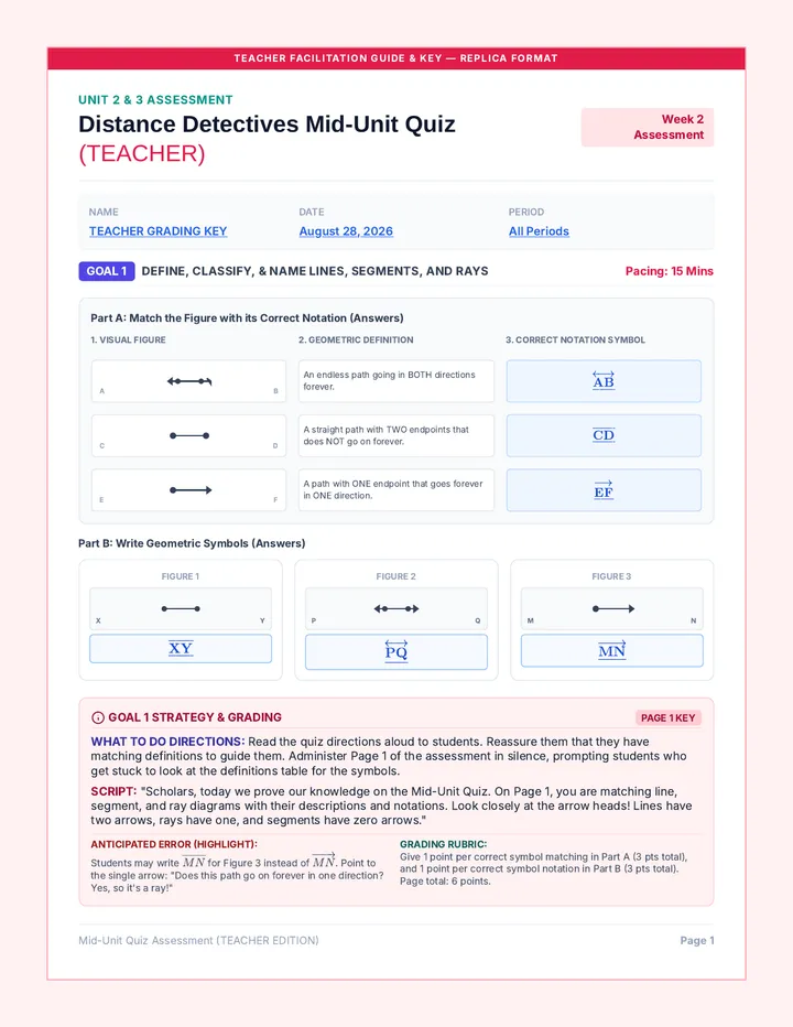 Mid-Unit Quiz Teacher Packet