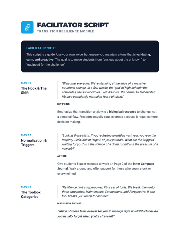 Transition Talks Script