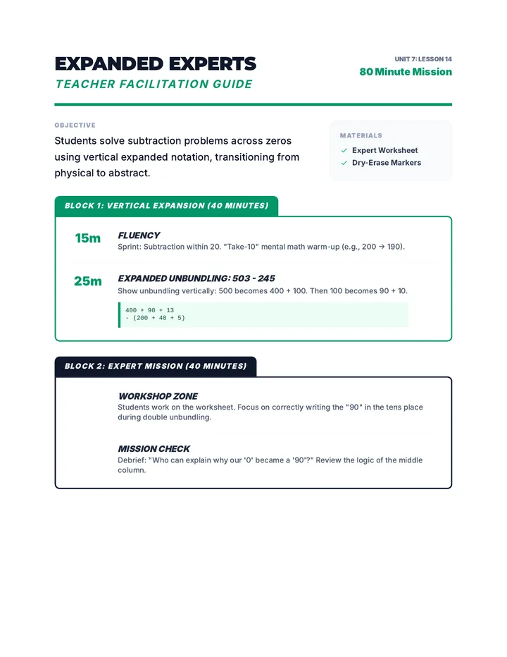 Expanded Experts Teacher Guide