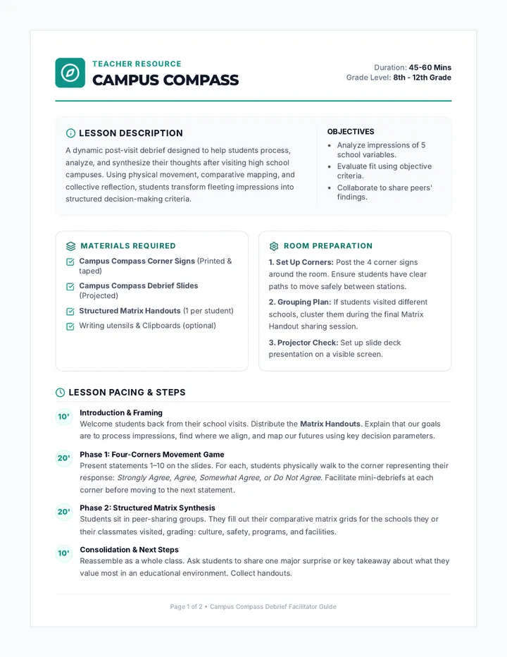 Campus Compass Facilitator Guide page 1