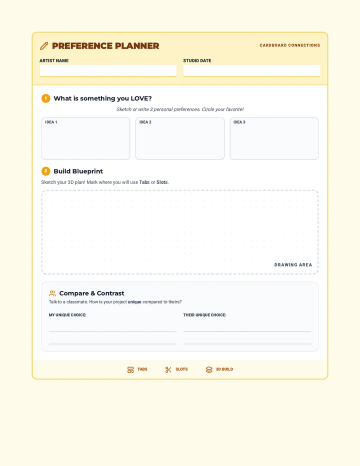 Preference Planner Worksheet