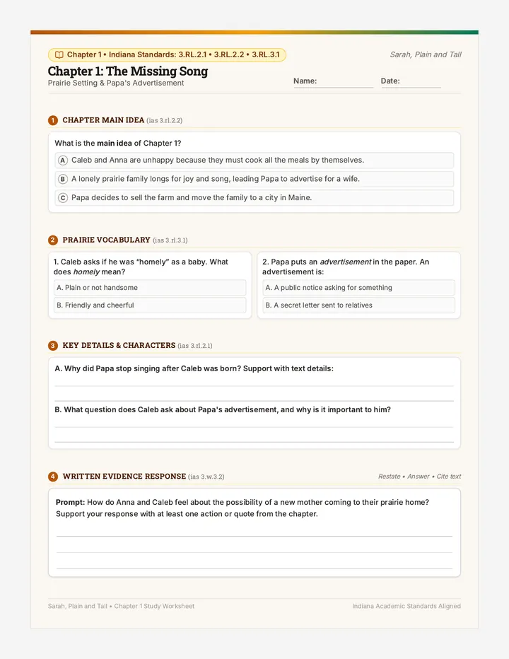 Chapter One Worksheet